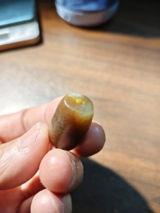 和田玉且末糖玉桶珠勒子高23直径16重11克