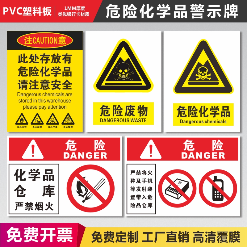 危险化学品仓库库房消防安全警示牌严禁烟火当心腐蚀化学品仓库注意安全防止静电加油站标识提示牌警告标志牌