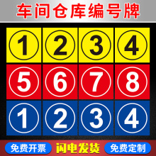 仓库大门编号牌 数字标识牌门牌工厂车间仓库物业单元楼栋牌123456789大号门贴提示牌仓库分区区域标志牌定制