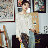 文艺唐装 新中式 上衣 设计感复古天丝刺绣衬衫 陌遇春夏中国风新款
