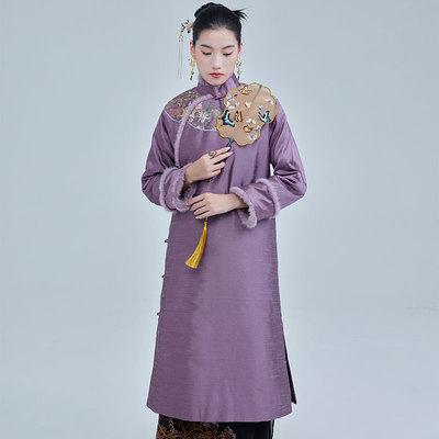 陌遇中国风优雅古装棉服连衣裙