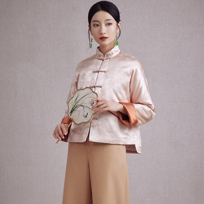 陌遇2025年冬季新款中国风古韵气质提花缎茶服棉衣中式唐装外套,女装/女士精品,上衣,淘宝优惠券,粉丝福利购,淘宝优惠卷