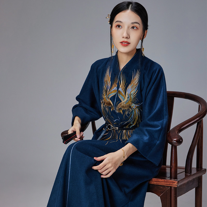 陌遇2025冬季新款中国风复古改良绣花唐装毛呢大衣中式束腰连衣裙,女装/女士精品,旗袍,淘宝优惠券,粉丝福利购,淘宝优惠卷