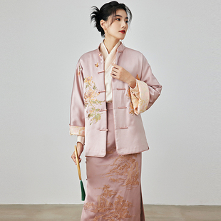 陌遇原创2025秋冬新款民国风复古改良茶服棉衣新中式唐装刺绣外套