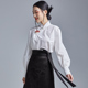 衬衫 陌遇2025年秋季 现代中式 中国风复古茶服改良旗袍唐装 上衣 新款