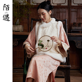 马甲中式 唐装 棉袄背心上衣女 中国风复古气质短款 陌遇2025秋冬新款