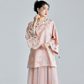 汉清女优雅唐装 民国风文艺绣花茶服新中式 上衣 新款 陌遇2025秋季