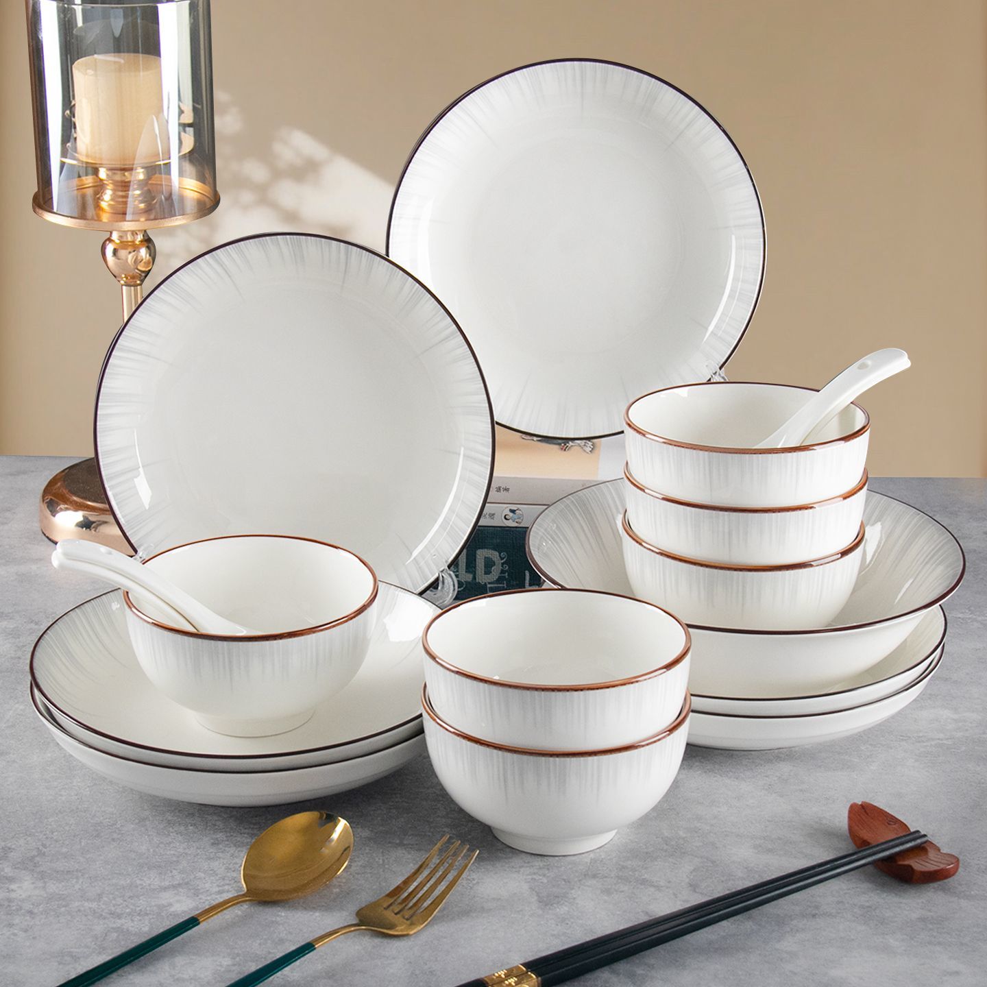 2025新款高级感陶瓷餐具碗盘套装