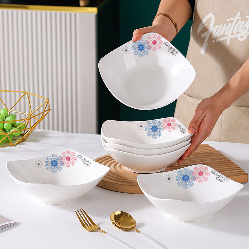 北欧风2025新款8英寸陶瓷翘脚碗