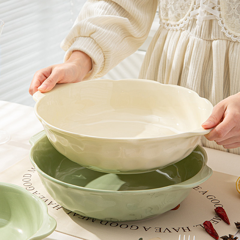 奶油风酸菜鱼大盆碗家用新款双耳汤碗大号水煮鱼毛血旺专用碗汤盆,餐饮具,碗,淘宝优惠券,粉丝福利购,淘宝优惠卷