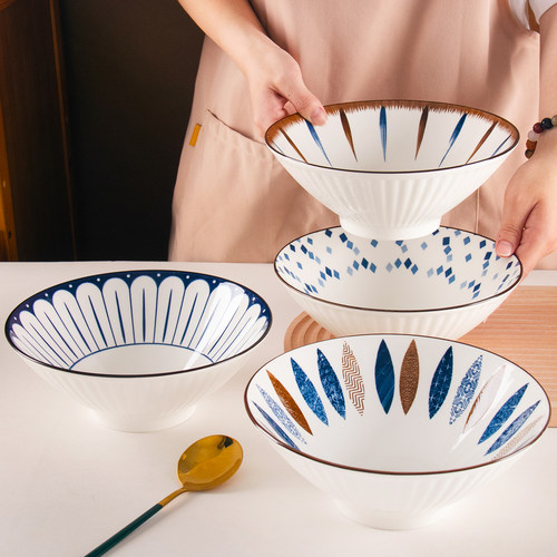 家用陶瓷釉下彩大汤碗8英寸