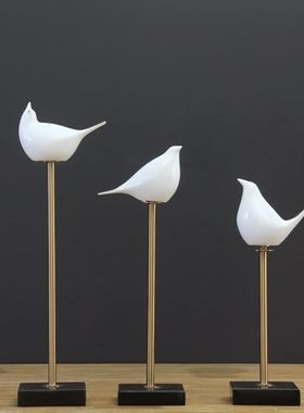 喜鹊 家居饰品现代简约创意酒柜电视柜客厅板房软装 陶瓷摆件