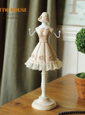 田园公主铁艺可旋转耳环饰 首饰展示架 项链珠宝挂梳妆台家饰摆件