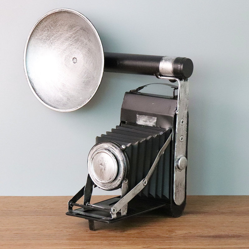 仿古复古电视机照相机打字机收音机放映机电话机铁艺道具模型摆件