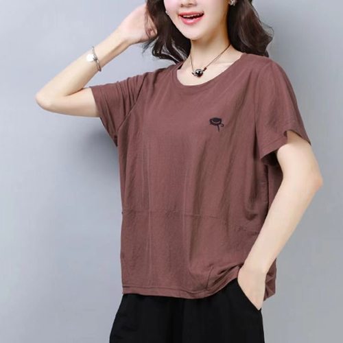 大码显瘦遮肚减龄圆领体恤