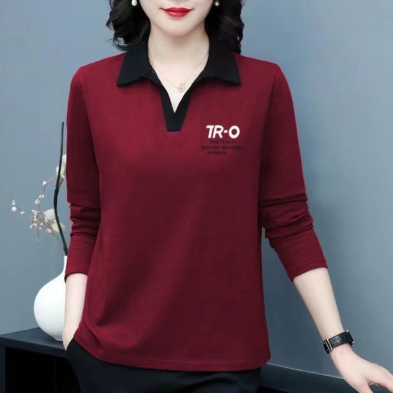 减龄上衣翻领洋气妈妈打底衫
