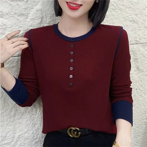 中年妈妈德绒宽松显瘦大码打底衫