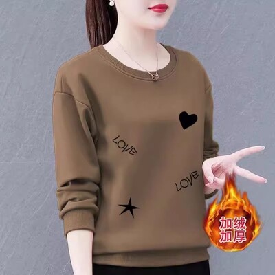 加绒加厚洋气保暖打底衫