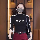 T恤大码 半高领德绒外穿保暖加绒打底衫 女2023年秋冬内搭长袖 上衣