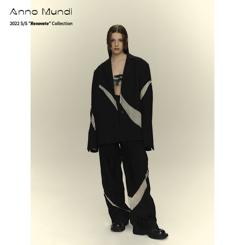 Anno Mundi 22S/S “Renovate” 再生面料+桑蚕丝 褶皱纱西装