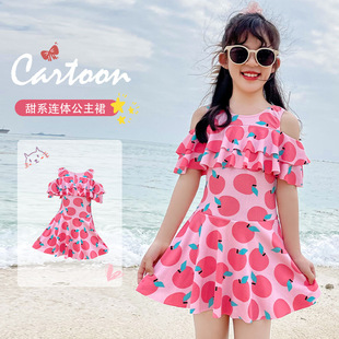 中大童卡通可爱风度假泳衣厂家 泳装 儿童泳衣女童连体新款 裙式