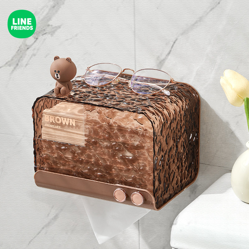 壁挂免打孔防水浴室纸巾收纳盒