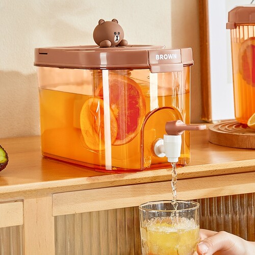 布朗熊家居凉水壶水果茶冷泡壶家用冷水壶可放冰箱大容量饮料桶