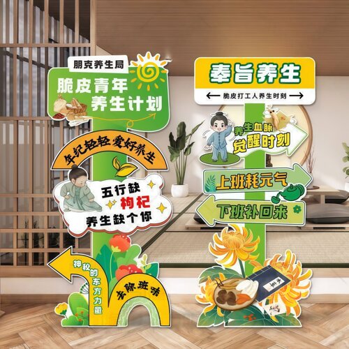 脆皮青年养生中医养生馆装饰kt板