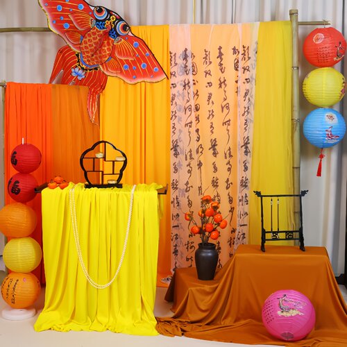 场景布置装饰中秋节幼儿园背景布