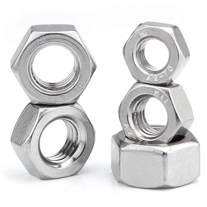 304不锈钢螺母六角螺帽螺丝帽大全M1M2M3M4M5M6M8M10M12M14M16M27