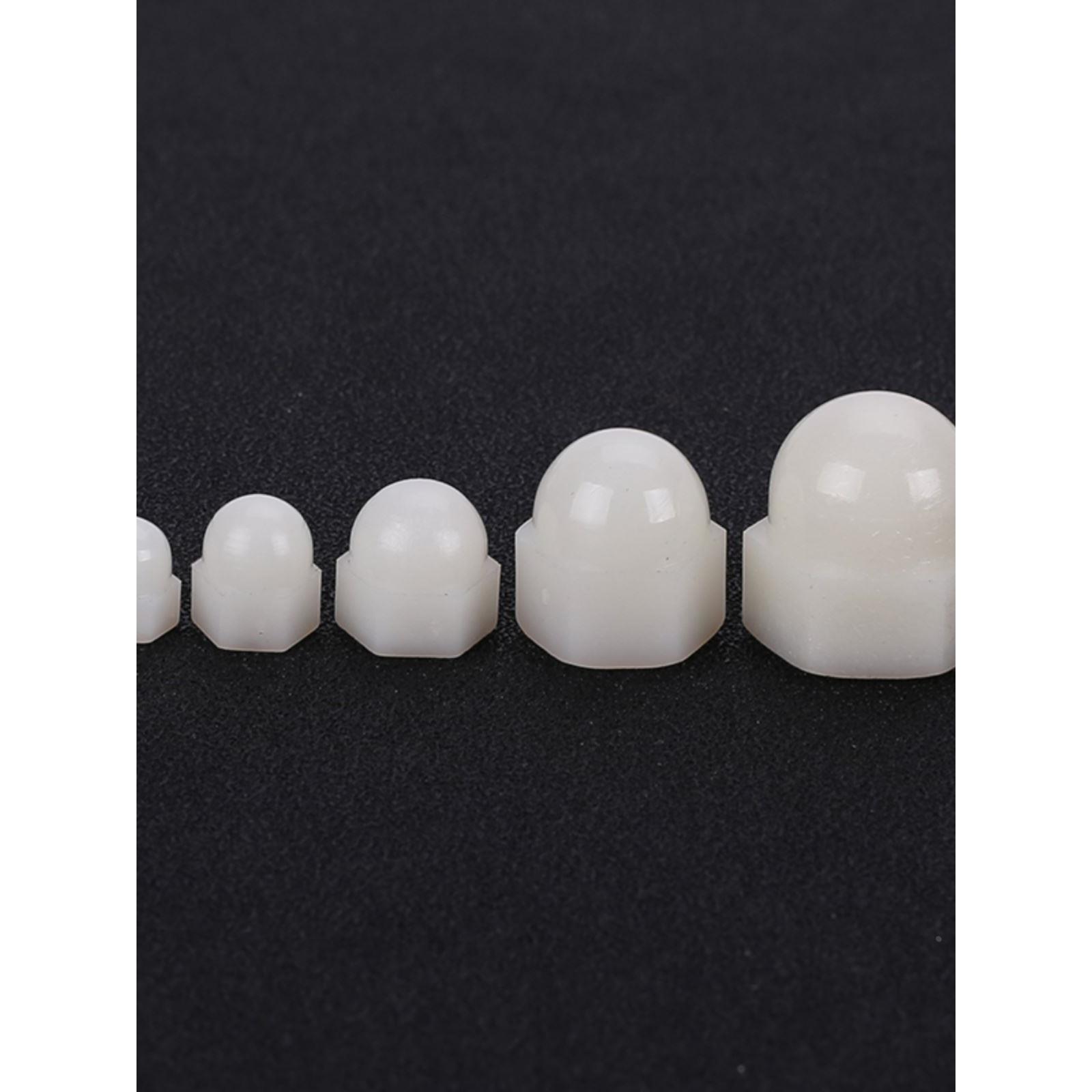 PA66环保尼龙外六角盖型螺母装饰锁紧白塑料螺帽M3M4M5M6M8M10M12