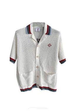 casablanca 手工编织 夏威夷西西里风格 休闲百搭高级感 短袖毛衣