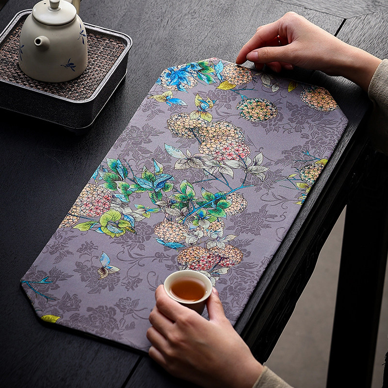 新中式复古香云纱茶席干泡垫禅意高端桌旗桌面隔热垫布艺茶台茶旗,餐饮具,茶道/零配,淘宝优惠券,粉丝福利购,淘宝优惠卷