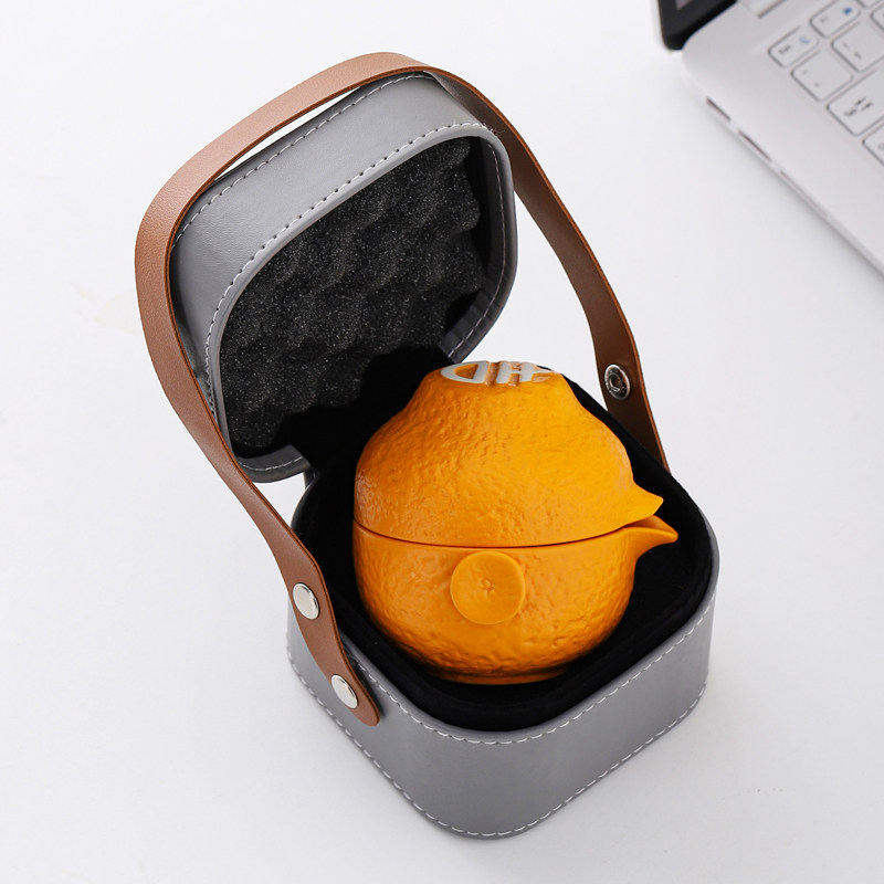 丑橙吉利便携式旅行茶具陶瓷快客杯户外茶杯泡茶壶车载随行功夫茶,餐饮具,旅行茶具,淘宝优惠券,粉丝福利购,淘宝优惠卷