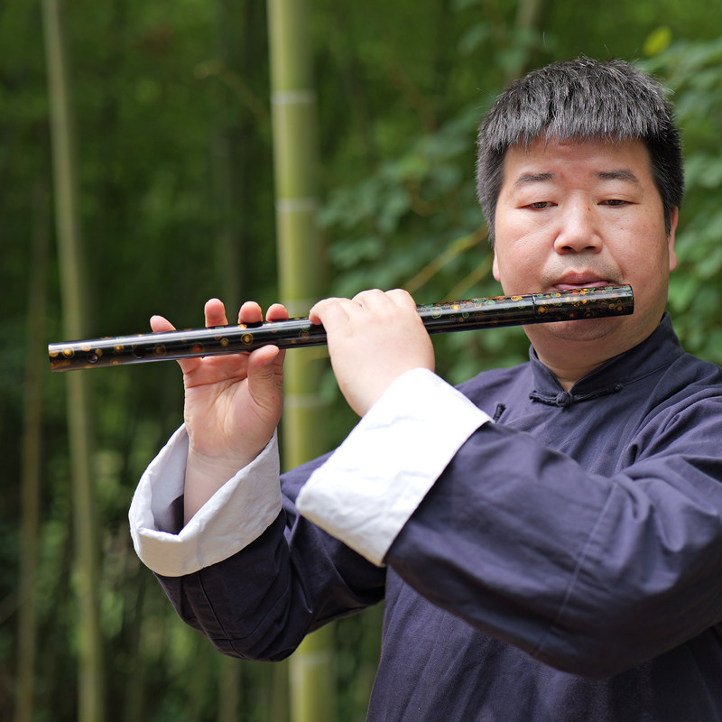 玉屏箫笛 大漆短笛子专业演奏横笛 曹俊亲制孤品易携带短竹笛子