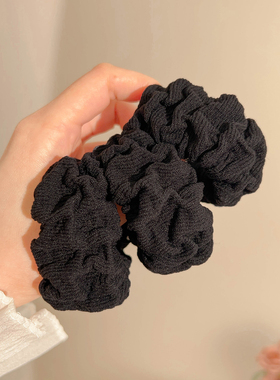 简约黑色皮筋女扎头发圈高弹力头绳气质高马尾丸子头皮套发绳头饰