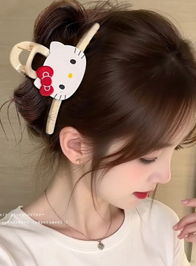hellokitty头发抓夹可爱甜美2026新款女高级感后脑勺鲨鱼夹子发饰