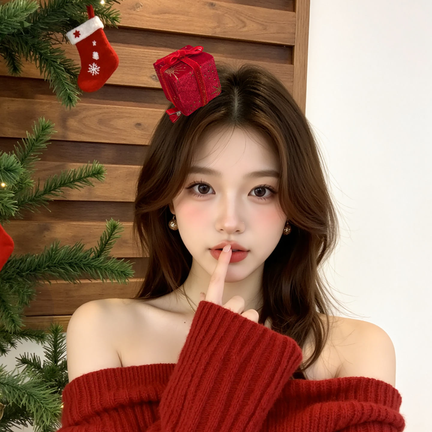 可爱圣诞节装扮头饰女糖果发卡