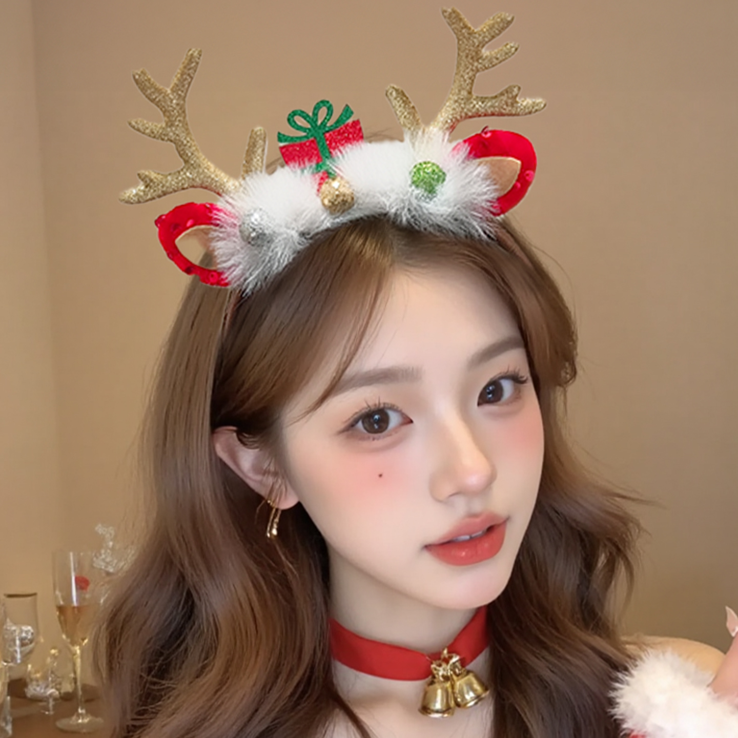 可爱圣诞麋鹿头箍女拍照道具头饰