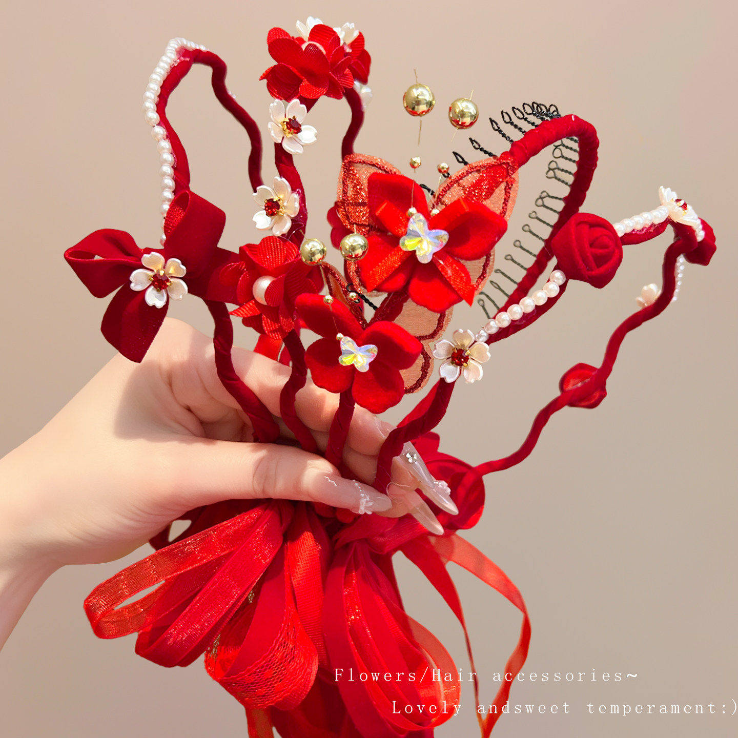 新年发箍红色儿童2026发卡头饰中国风过年蝴蝶结编发飘带头箍女童,童装/婴儿装/亲子装,发饰,淘宝优惠券,粉丝福利购,淘宝优惠卷