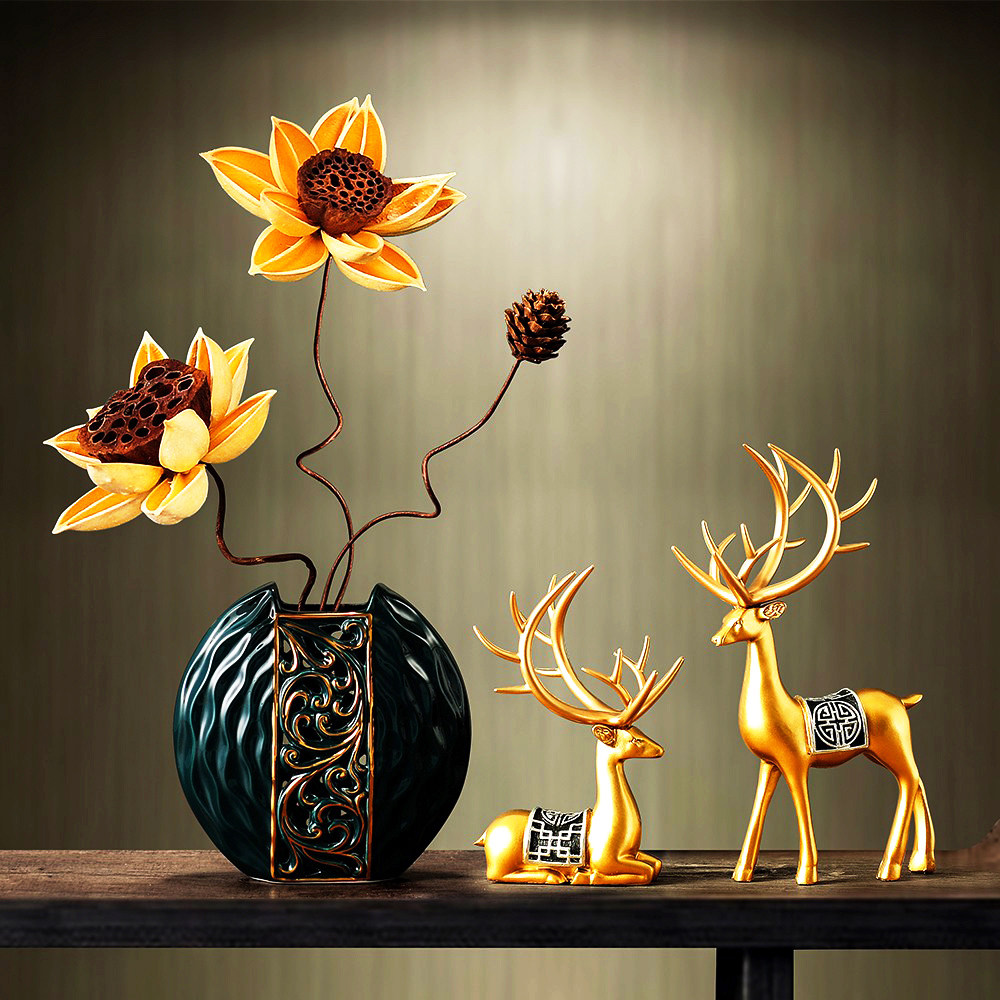 感花瓶客厅摆件小众装饰品桌面电视柜乔迁新居礼物创意家居85