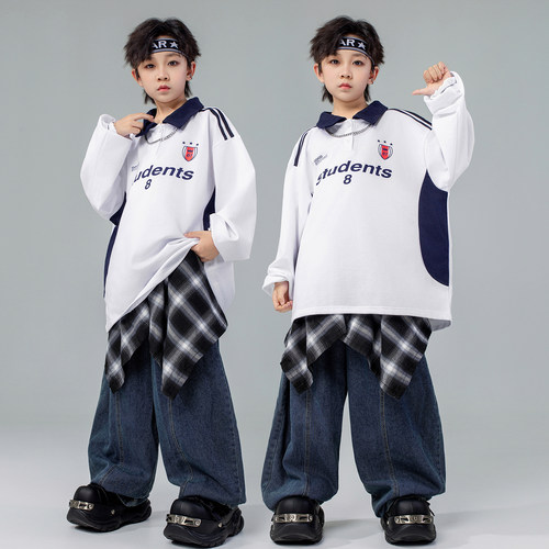 儿童街舞潮服男童嘻哈宽松舞蹈套装少儿hiphop酷帅演出服走秀潮服