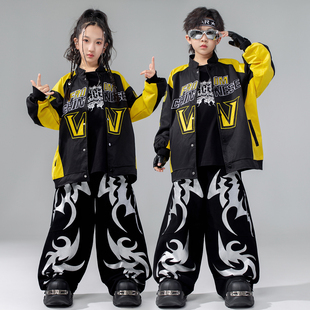街舞儿童潮服嘻哈炸街套装hiphop男童架子鼓表演服女童酷帅演出服