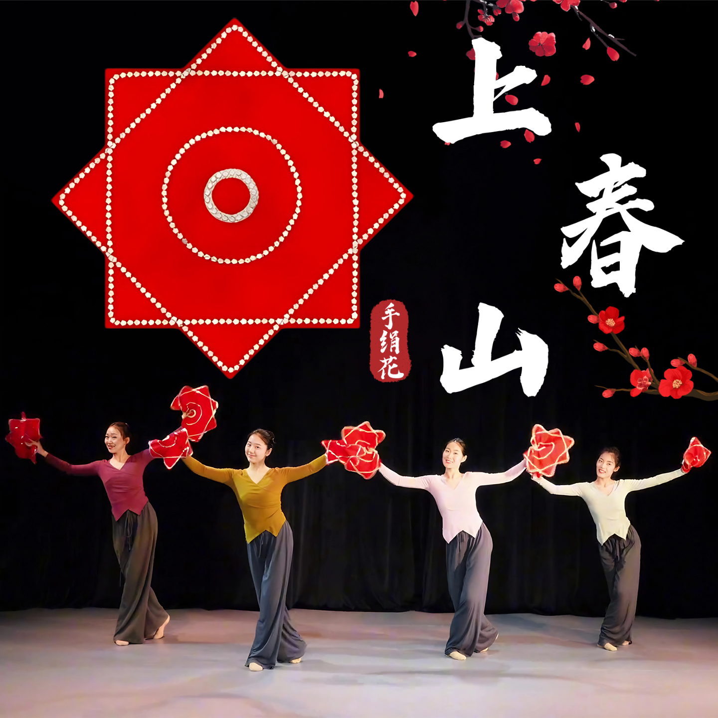 手绢花舞蹈专用成人上春山