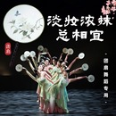 团扇舞蹈专用淡妆浓抹总相宜古典舞古风扇子双面印花表演舞蹈道具