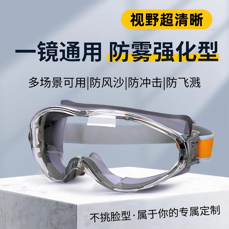护目镜防灰尘不起雾可戴眼镜角磨机防飞溅户外漂流登山防护款眼镜
