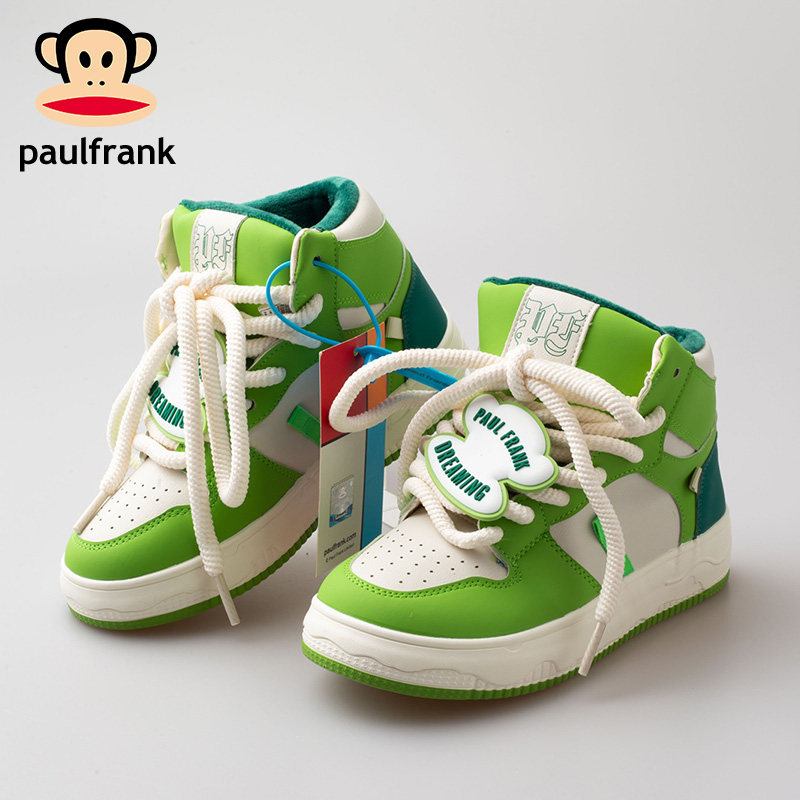 大嘴猴学生加绒二棉鞋秋冬高帮厚底街头系带嘻哈潮流个性运动板鞋