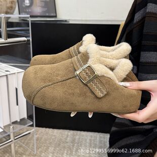 包跟复古勃肯鞋女秋冬季外穿内厚底加绒保暖棉鞋2025新款学生