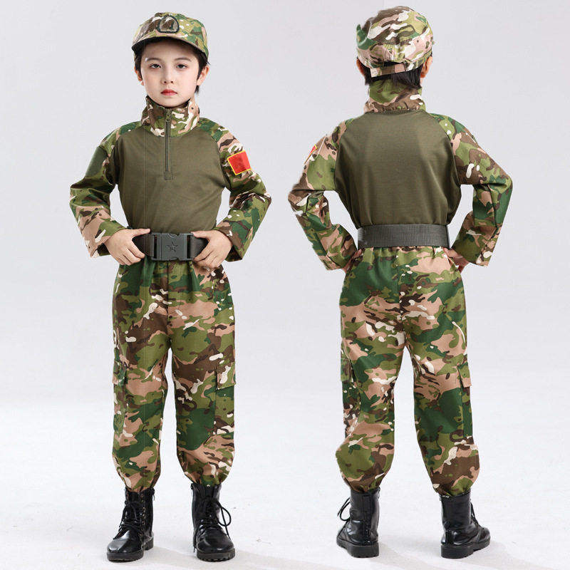 儿童迷彩蛙服短袖套装男童中小学生军训服特种兵户外夏令营