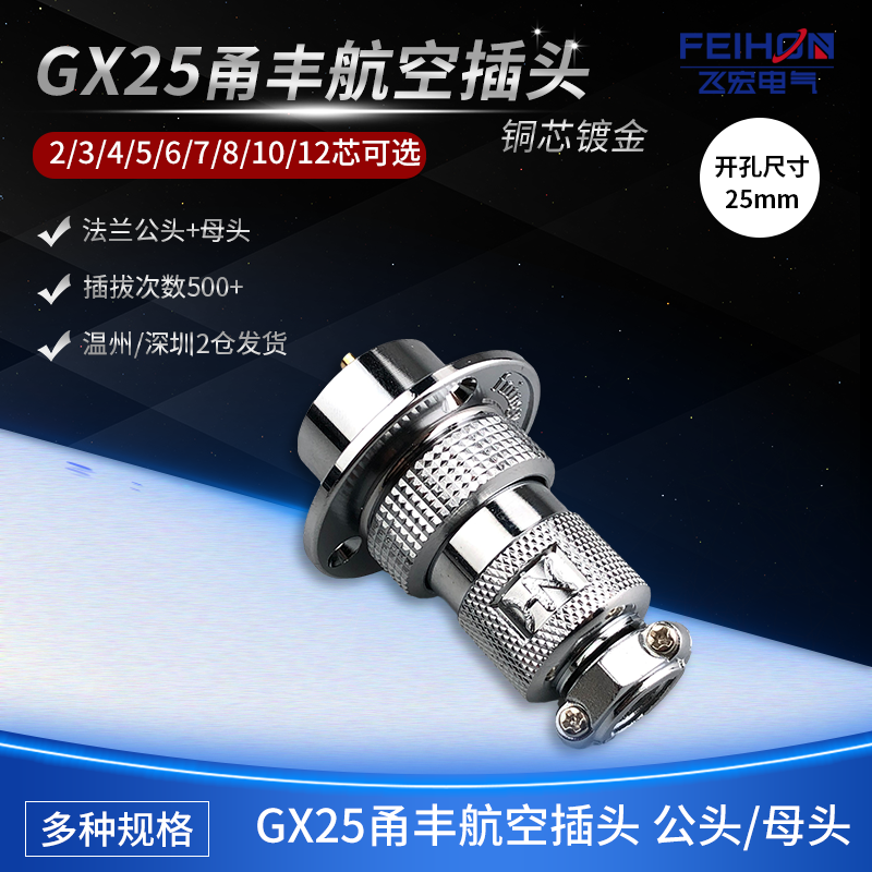 圆盘形法兰航空插头插